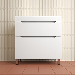 Style Line Тумба с раковиной Остин 80 белая матовая – фотография-4